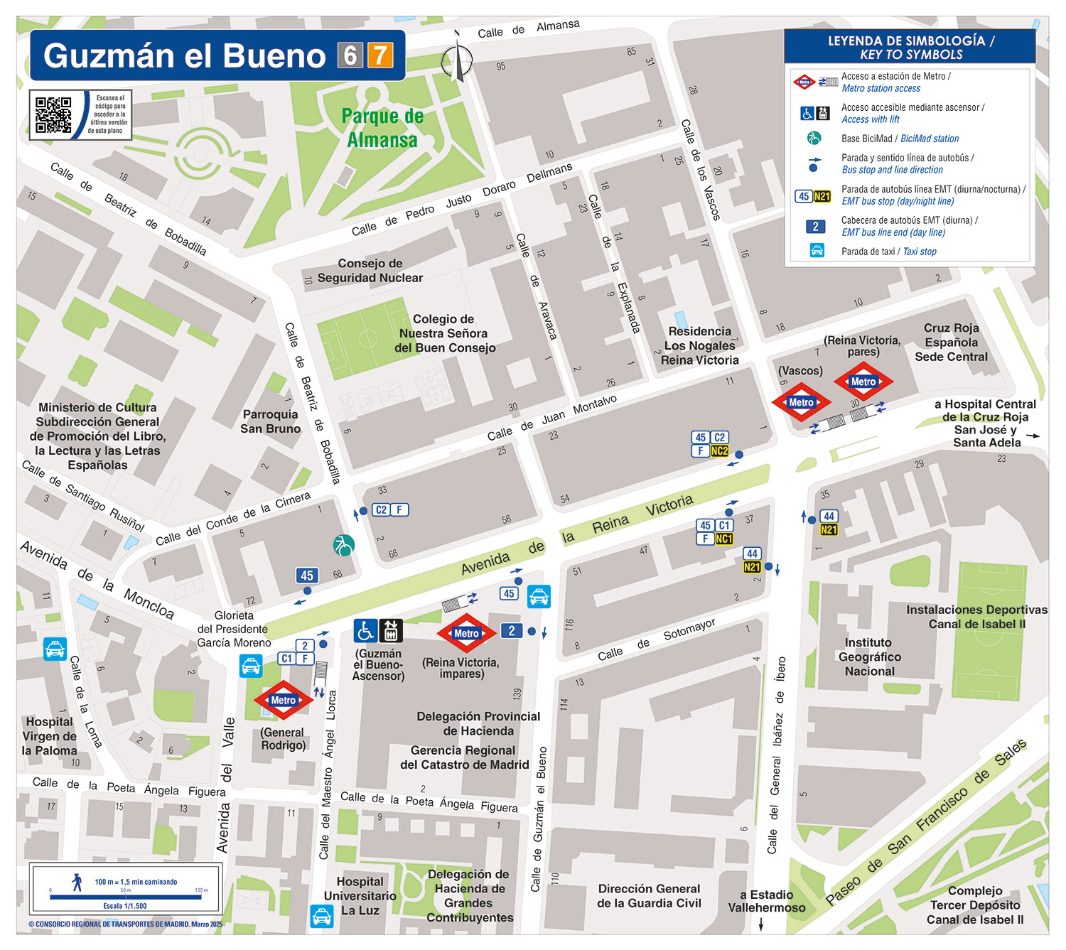 Plano zonal metro Guzmán del Bueno